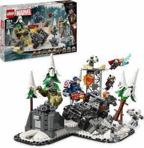 Set LEGO Avengers con minifigure di Thor, Hulk e Iron Man 