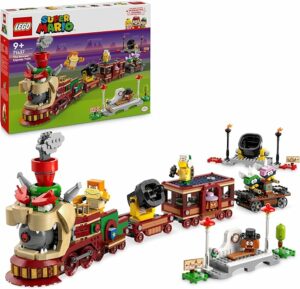 LEGO Super Mario Bowser Express, treno giocattolo con stazione e 6 personaggi da collezione 