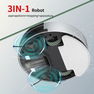 OKP K5B Robot Aspirapolvere e Mocio Ultra Sottile in azione su pavimento