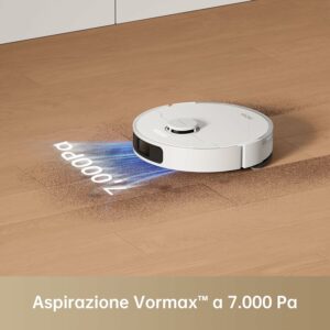 Robot aspirapolvere e lavapavimenti Dreame Mova S10 con aspirazione potente, ideale per pavimenti duri, tappeti e animali domestici.  