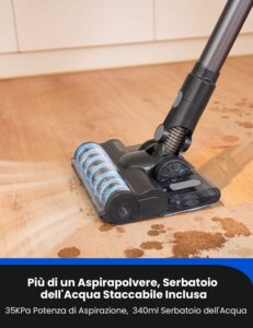 Proscenic P11 Mopping, aspirapolvere senza fili con funzione lavapavimenti per pavimenti e animali domestici.