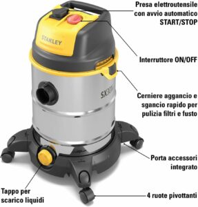 Aspiratore Stanley SXVC30XTDE, potente e versatile, con offerte speciali