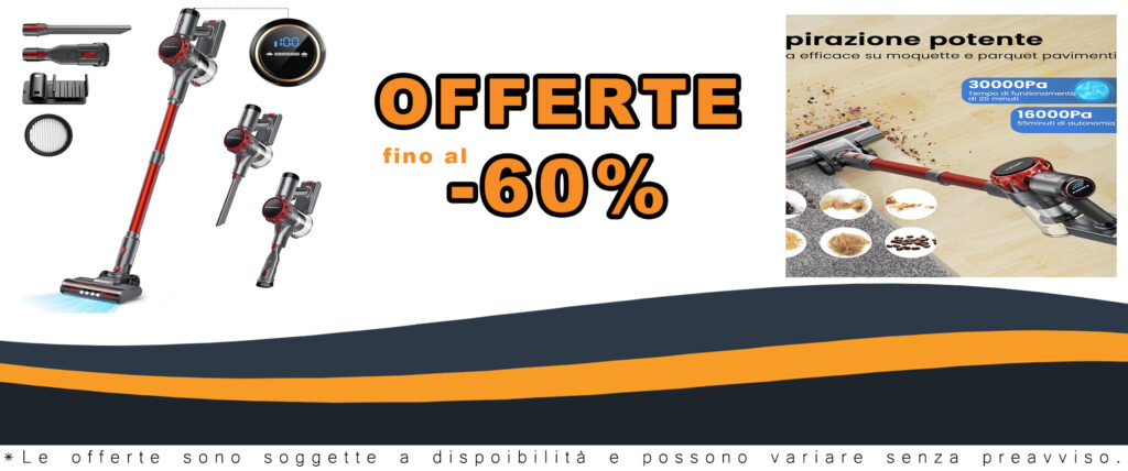 Aspirapolvere senza fili 30KPa per pulizia efficiente e risparmio con coupon e codici sconto