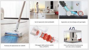 Xiaomi Vacuum Cleaner G9 Plus, scopa elettrica senza fili con aspirazione potente e tecnologia anti-groviglio  