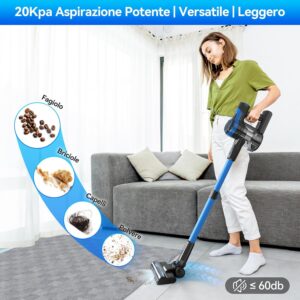 Aspirapolvere senza fili potente, leggera e versatile per pavimenti duri, tappeti e peli di animali