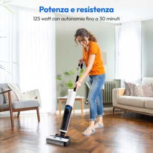 MEDION Pulitore per pavimenti duri LIFE H20, lavapavimenti cordless con batteria ricaricabile e funzione autopulente