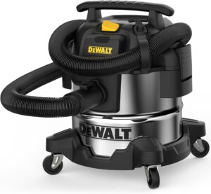 DeWalt Aspirapolvere Professionale in Acciaio Inossidabile, 25L, 1050W, adatto per solidi e liquidi