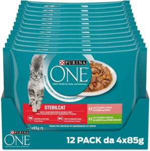 Confezione di PURINA ONE Sterilcat Filettini in Salsa per Gatti Sterilizzati