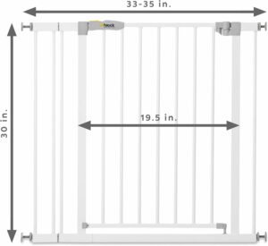 Cancelletto di sicurezza per bambini Hauck Open N Stop KD, facile da installare, con fissaggio a pressione e estensione inclusa, ideale per porte e scale.