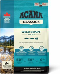 Acana Classic Wild Coast 9,7 kg - alimento naturale per cani con ingredienti sostenibili.