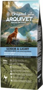 Crocchette per cani anziani ARQUIVET Original Senior & Light, ingredienti naturali, pollo e riso  