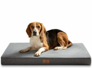 Materasso per cani in memory foam ortopedico, lavabile e antiscivolo, ideale per cani di grandi dimensioni, colore grigio.