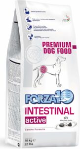 Alimento dietetico Forza 10 Active Line Intestinal per cani con problemi digestivi, confezione da 10kg.