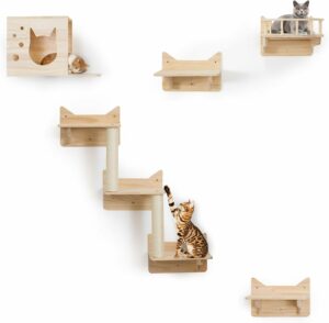 Set di mobili a parete MIUZMORE per gatti: comfort e design naturale