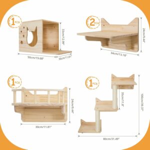 Set di mobili a parete MIUZMORE per gatti: comfort e design naturale