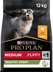 Cibo per cuccioli PURINA PRO PLAN Medium Puppy Optistart con formula Optistart per una crescita sana.