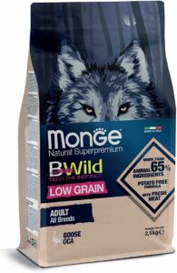 Cibo secco per cani Monge BWILD ADULT GOOSE con carne d'oca