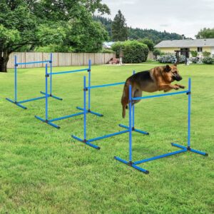 Set di 4 ostacoli agility per cani PawHut, altezza regolabile con borsa inclusa  