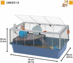 FERPLAST Gabbia Roditori CRICETI 15 con mangiatoia, beverino, casetta, ruota e scaletta  