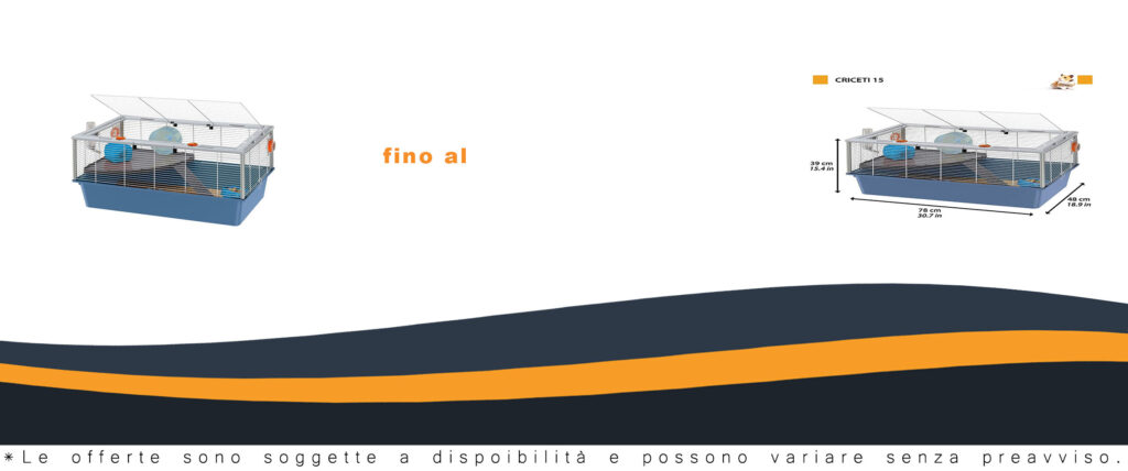 FERPLAST Gabbia Roditori CRICETI 15 con mangiatoia, beverino, casetta, ruota e scaletta