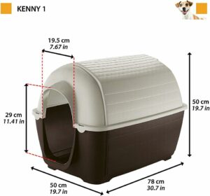 Ferplast Cuccia da Esterno per Cani Kenny 01, ideale per proteggere il tuo cane dai raggi UV e umidità, con sistema di drenaggio.