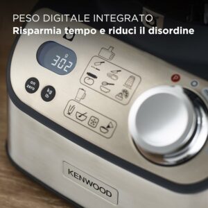 Robot da cucina Kenwood FDM71.450SS MultiPro Express Weigh con bilancia integrata, 3L di capacità e accessori dedicati.