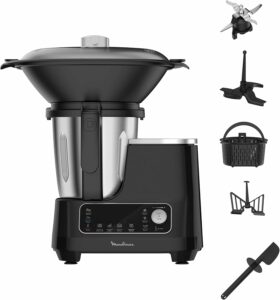 Scopri il Moulinex HF4568K: robot da cucina con funzione di cottura, 12 velocità e design in metallo nero, perfetto per ogni esigenza.  