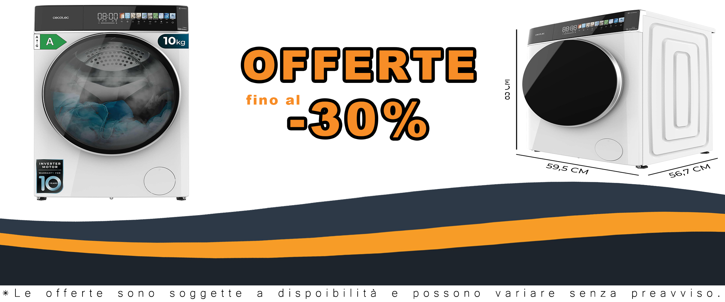 Cecotec Lavatrice Bolero DressCode 10900, motore inverter, display FullColor, offerte e codici sconto esclusivi