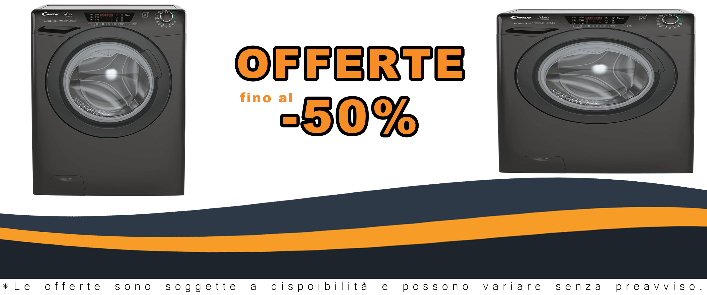 Lavatrice Candy HE1584TWMBB6-S nera, 8 kg, motore inverter, classe energetica A, con offerte e codici sconto.