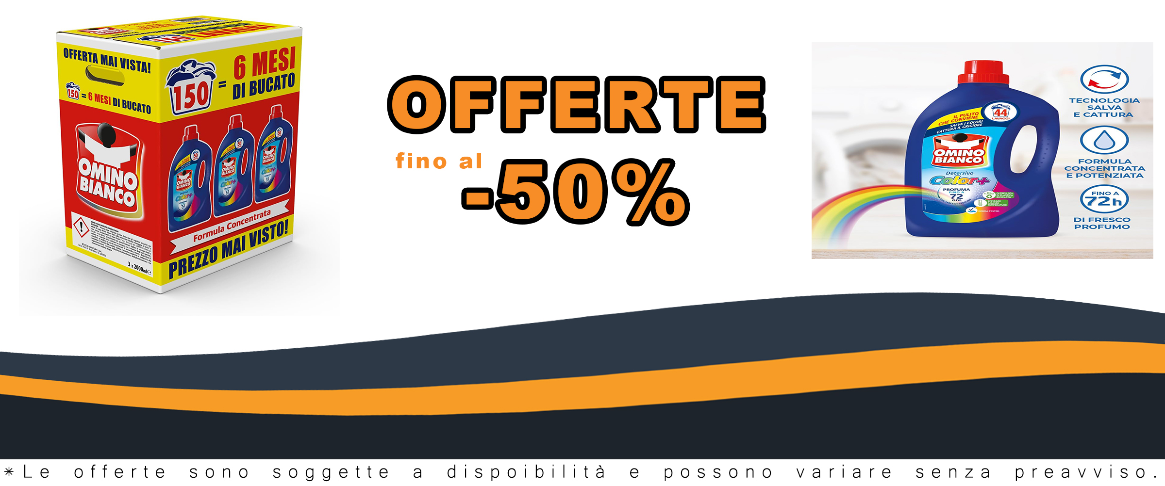 Detersivo liquido per capi colorati, 150 lavaggi con tecnologia salva colori e coupon.