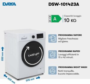 Lavatrice Daya DSW-101423A con motore silenzioso e sconti speciali