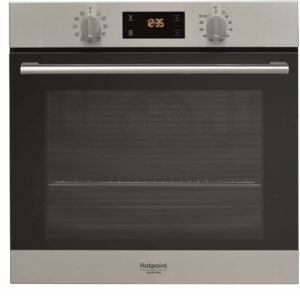 Forno elettrico Hotpoint FA2 844 H IX HA, capacità 71 litri, classe energetica A+, design moderno nero/grigio.  