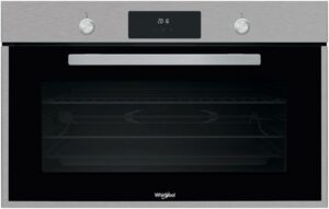 Forno elettrico ventilato 90 cm con grill e classe energetica A, ideale per cucine moderne.