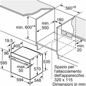 Bosch - Forno ad incasso HBA257BS0 in vetro nero con acciaio inox, design moderno e funzionale  