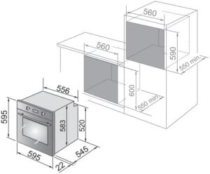 Forno Incasso Elettrico Multifunzione 74 Litri 60 cm Antracite con design elegante in antracite