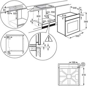 Forno tradizionale Electrolux KOIHH00K con finitura nera e classe energetica A, 60 cm di larghezza.