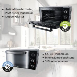 Immagine del forno Steba KB 224 con doppia porta in vetro e accessori inclusi  