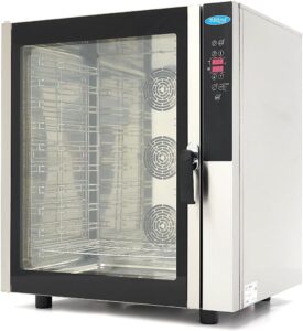 Maxima Forno a Vapore Combinato digitale, ideale per cucine professionali, con capacità per 10 teglie e funzione vapore combinato.