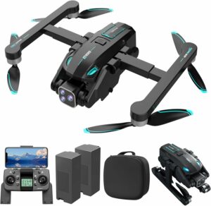 OBEST Drone GPS con Telecamera 4K, motore brushless, pieghevole, ritorno automatico a casa, evitamento ostacoli.