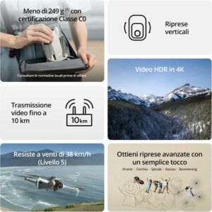 DJI Mini 3 drone leggero con fotocamera 4K HDR pieghevole  