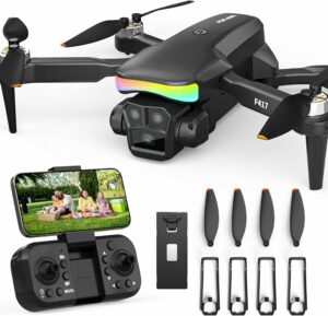 Drone con telecamera 1080P con obiettivo regolabile a 90°, motori brushless e WiFi 5GHz  