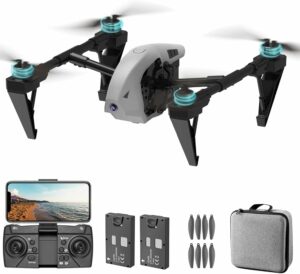 OBEST Drone con Telecamera 4K, Quadcopter Pieghevole FPV con Motore Brushless e 2 Batterie