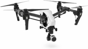 DJI 1273 Inspire 1 V2.0 in volo, design bianco e nero  