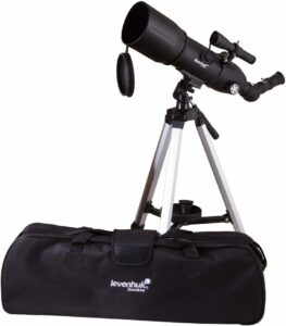 Telescopio rifrattore Levenhuk Skyline Travel 80 con treppiede leggero e borsa da trasporto  