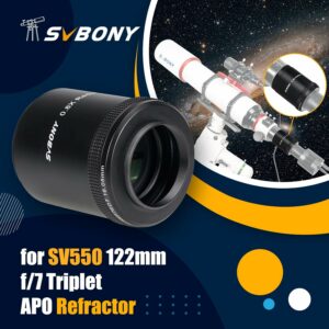 Spianatore di campo Svbony SV209 2 pollici con riduttore focale 0.8x per telescopio rifrattore SV550 122F7  