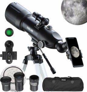 Telescopio Astronomico ESSLNB 80/400 con treppiede regolabile e lente Barlow 3X