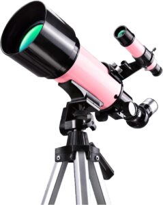 Telescopio SDFK portatile rosa per principianti con apertura di 70 mm e lunghezza focale di 400 mm