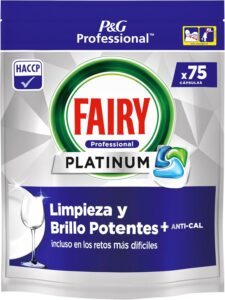 Fairy Professional Platinum Caps per Lavastoviglie, 75 x 3 Lavaggi, efficaci contro il grasso ostinato