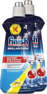 Finish Brillantante Lemon per lavastoviglie, confezione da 2, per stoviglie brillanti senza aloni