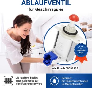 Immagine della Valvola per fondo sacchetto dell'acqua lavastoviglie Bosch 00631199, accessorio compatibile con modelli Bosch, facile da installare